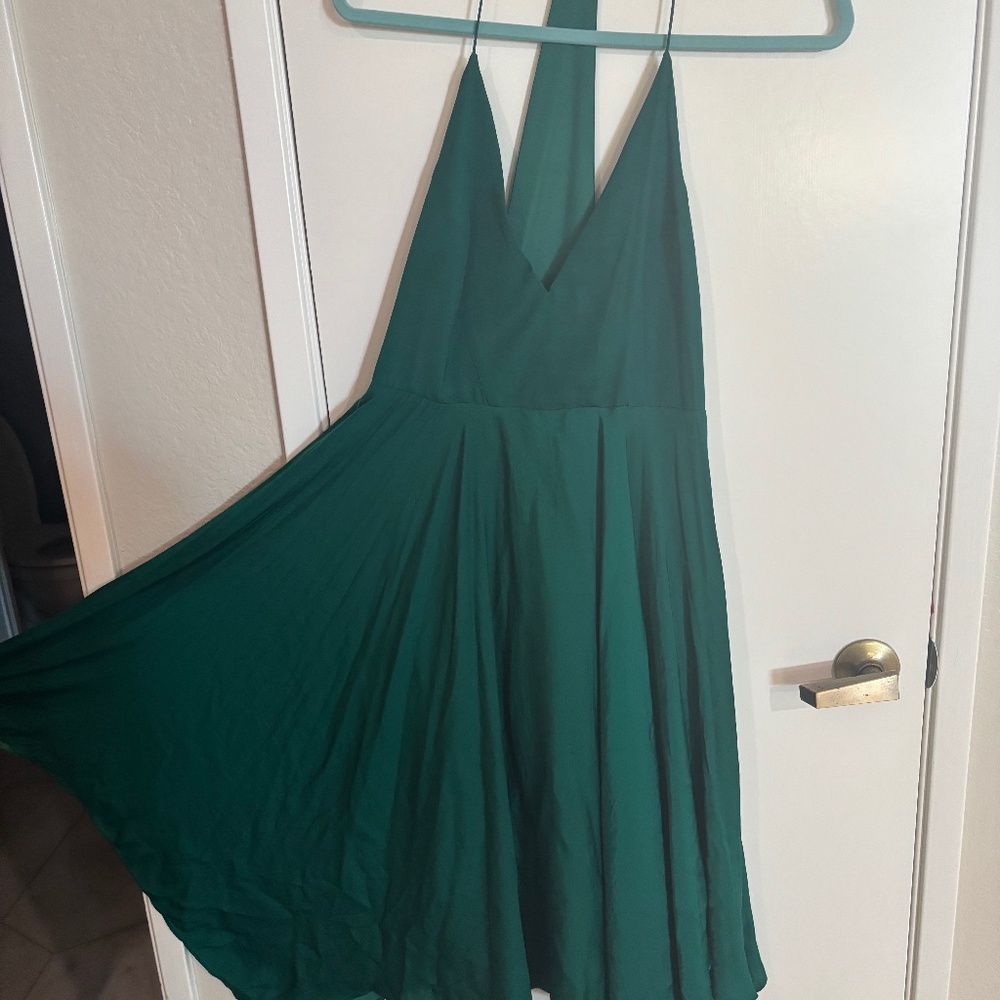 Silk Emerald Handkerchief Dress